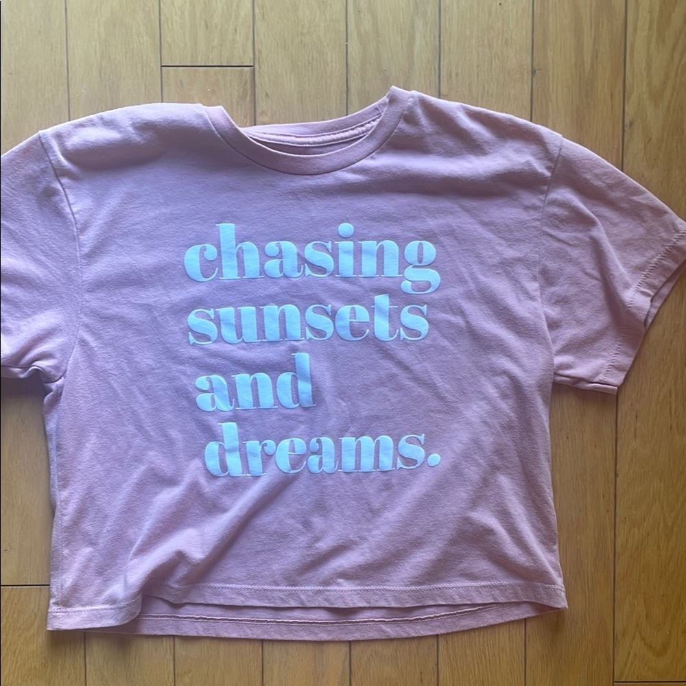 Casual Peach Tee with white Text